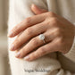 Round Hidden Halo Engagement Ring - worn lifestyle photo