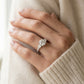 3-Stone Solitaire Split Prong Engagement Ring - worn lifestyle photo