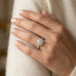 Round Halo Diamond Engagement Ring - worn lifestyle photo