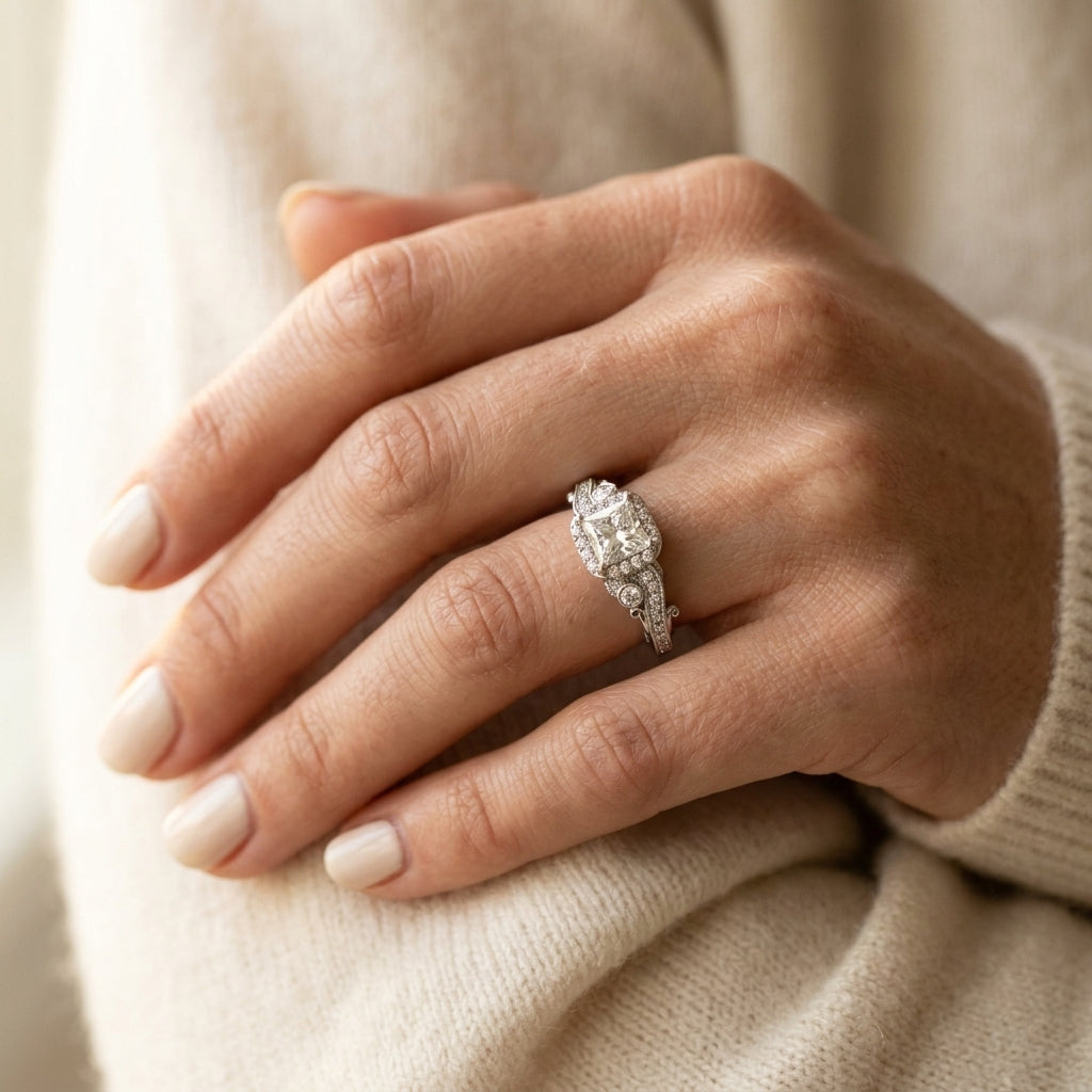 ENGAGEMENT RINGS ANTIQUE - worn lifestyle photo