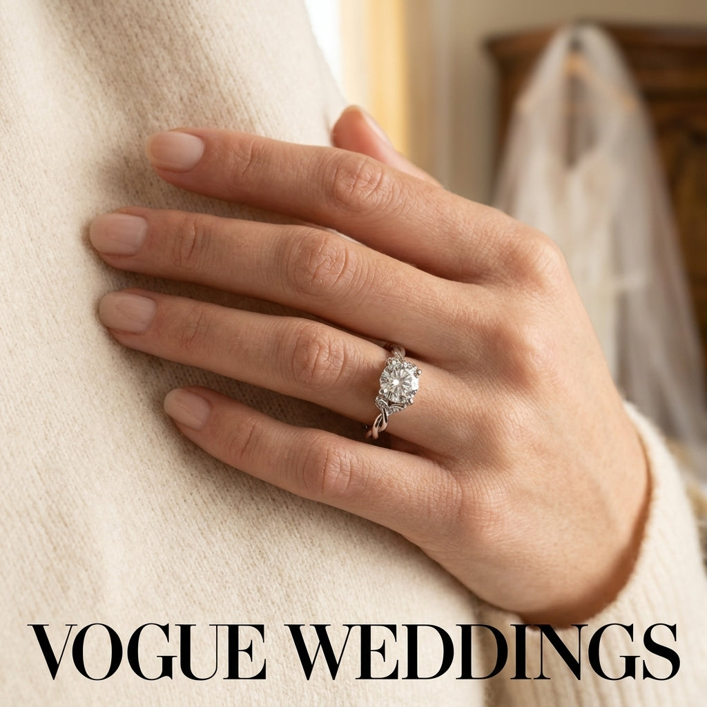 Round Twisting Engagement Ring - worn lifestyle photo