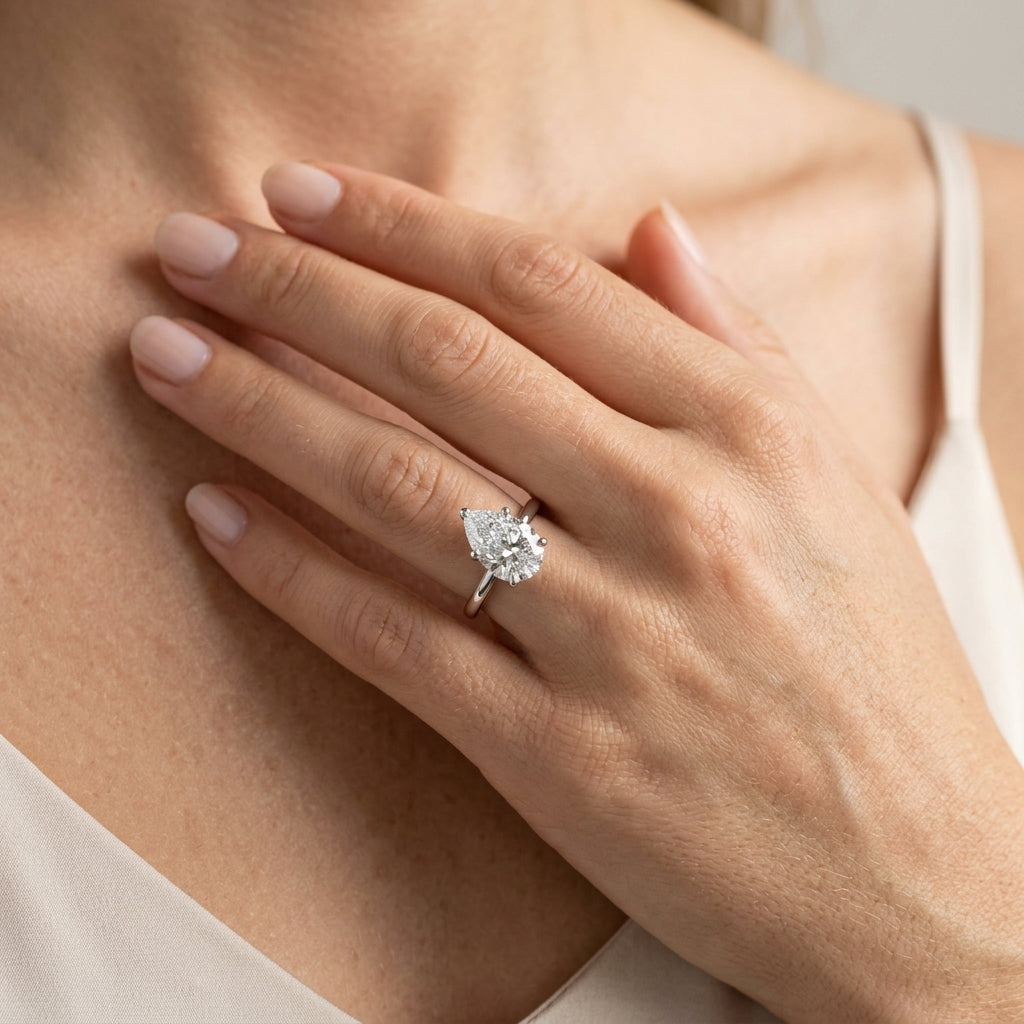 Solitaire 7.5X5.25 Pear Shape - worn lifestyle photo