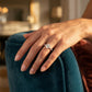 OVAL SINGLE ROW SHARED PR ENG RING - worn lifestyle photo
