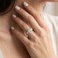 3-Stone Princess Cut Trellis Engagement Ring - worn lifestyle photo