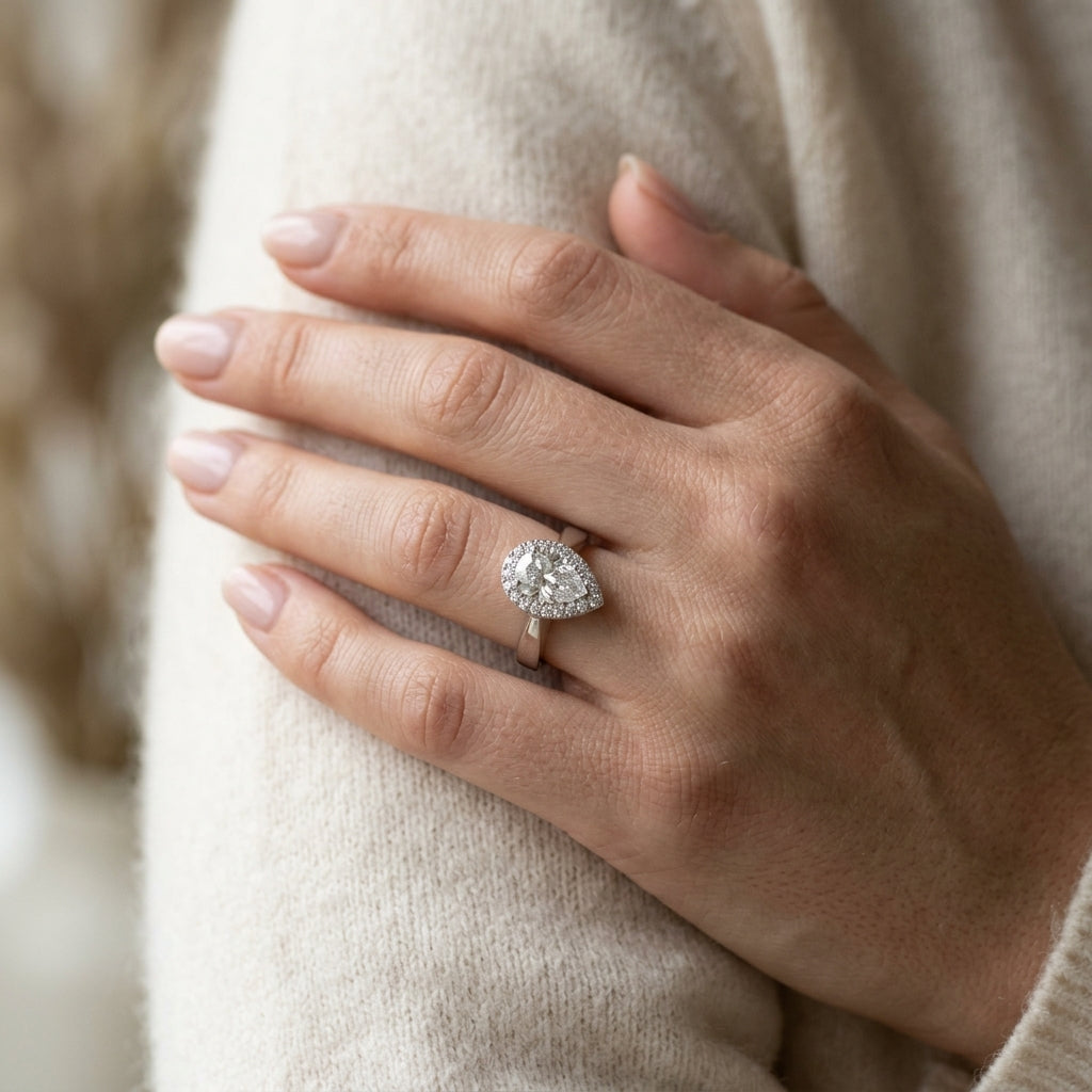 ENGAGEMENT RINGS SOLITAIRES ANY SH - worn lifestyle photo