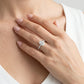 Single Row Prong Set Oval Center Engagement Rings - worn lifestyle photo