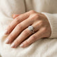 Braided Shank Halo Oval Cut Engagement Ring - worn lifestyle photo