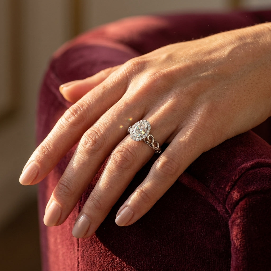 ENGAGEMENT RINGS SOLITAIRES ANY SH - worn lifestyle photo