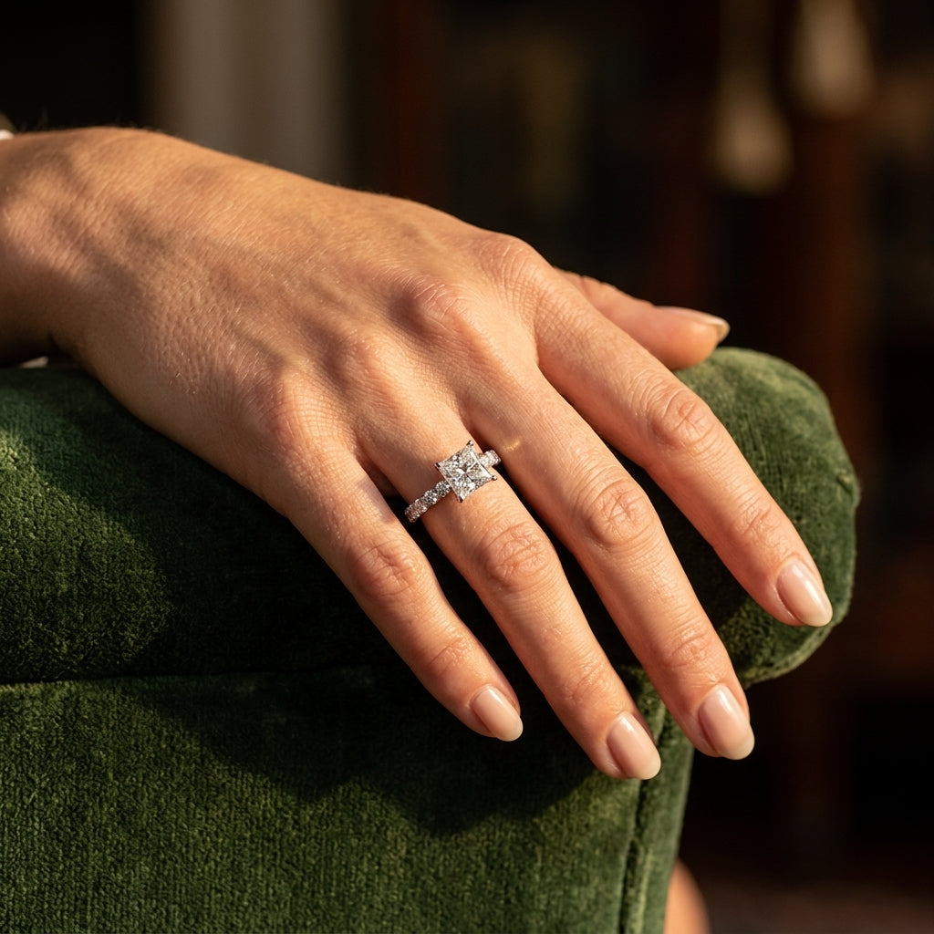 PC SINGLE ROW SHARED PR ENG RING - worn lifestyle photo