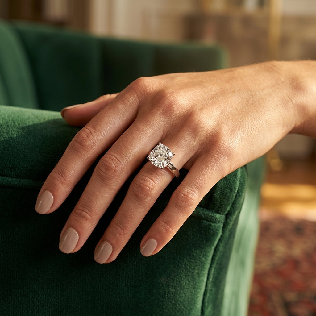 ENGAGEMENT RINGS SOLITAIRES PRINCE - worn lifestyle photo
