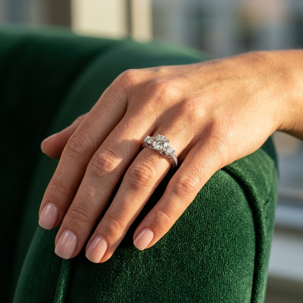 3 STONE RING - worn lifestyle photo