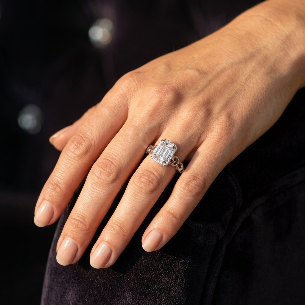 ENGAGEMENT RINGS SOLITAIRES ANY SH - worn lifestyle photo