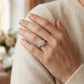 Single Row Accented Halo Bezel Set Engagement Ring - worn lifestyle photo