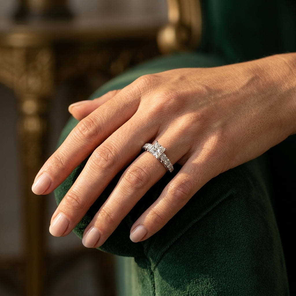 ENGAGEMENT RINGS TRELLIS - worn lifestyle photo