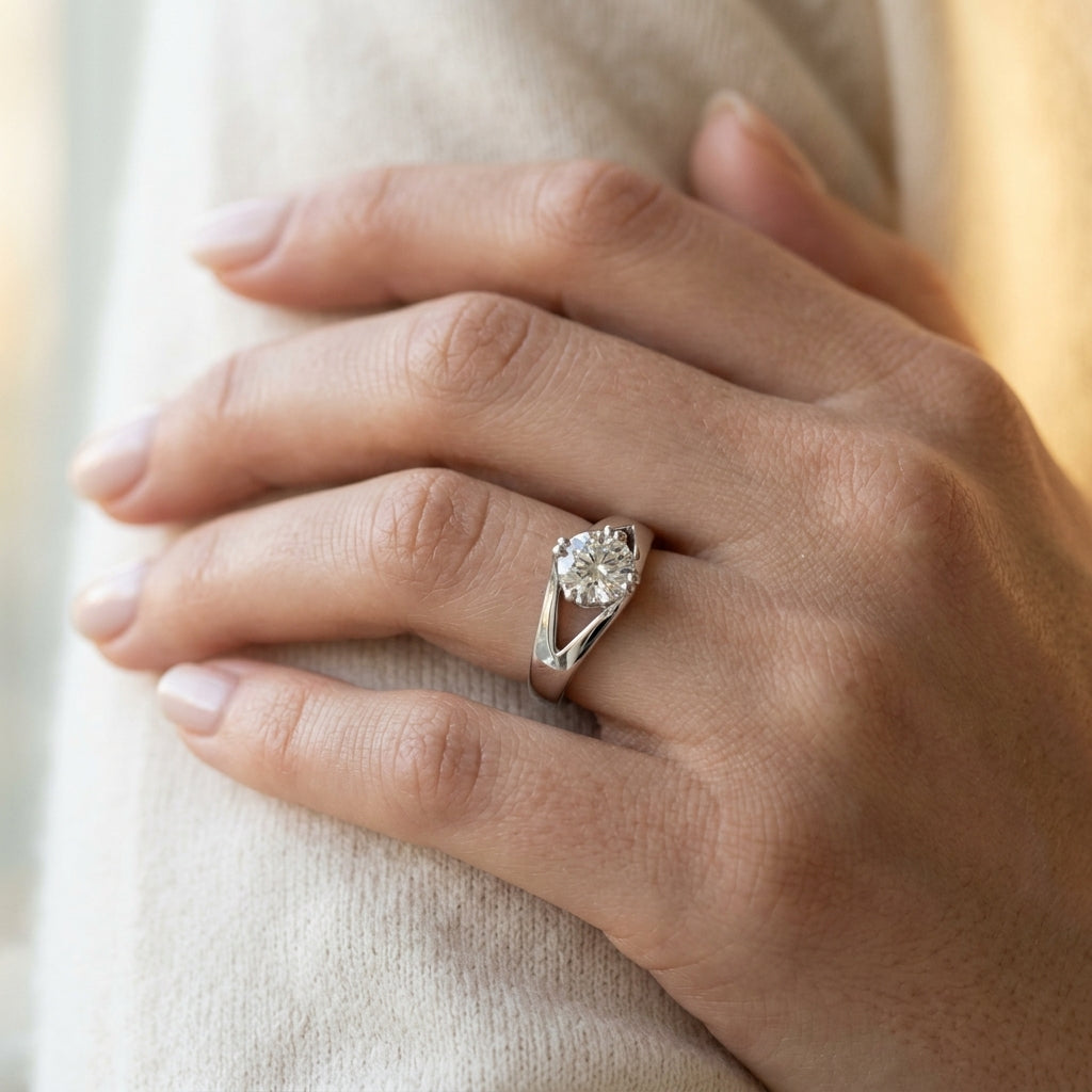 ENGAGEMENT RINGS SOLITAIRES ANY SH - worn lifestyle photo