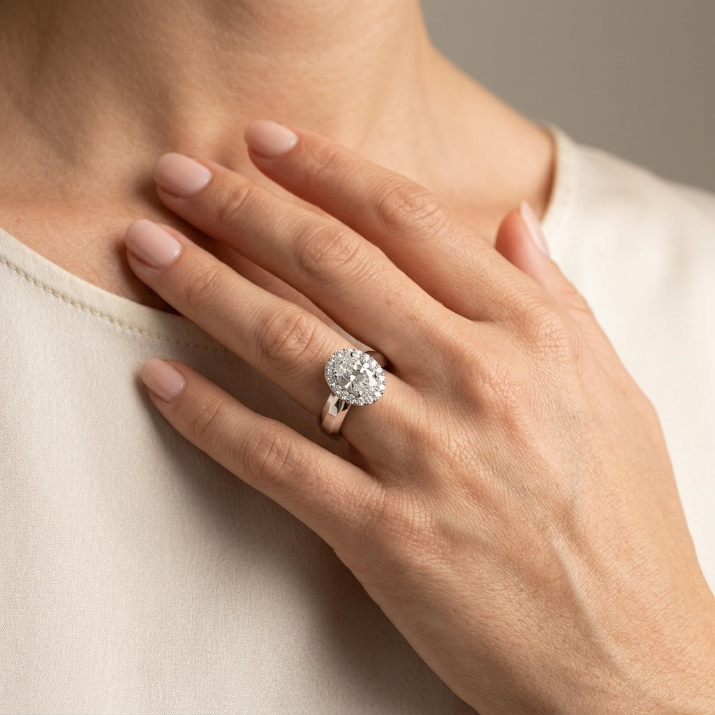 ENGAGEMENT RINGS SOLITAIRES ANY SH - worn lifestyle photo