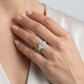 Three Stone Engagement Ring with Split Shank - worn lifestyle photo