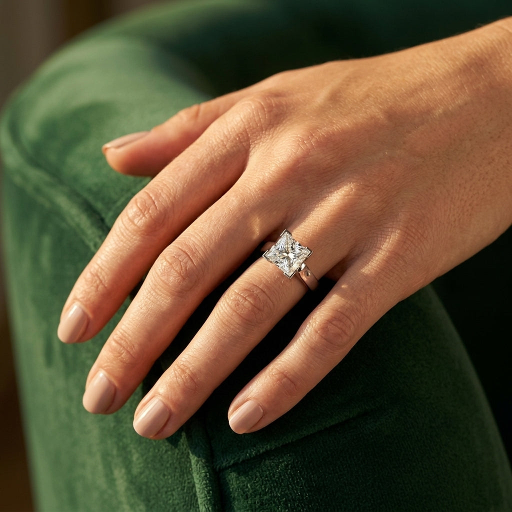 ENGAGEMENT RINGS SOLITAIRES PRINCE - worn lifestyle photo