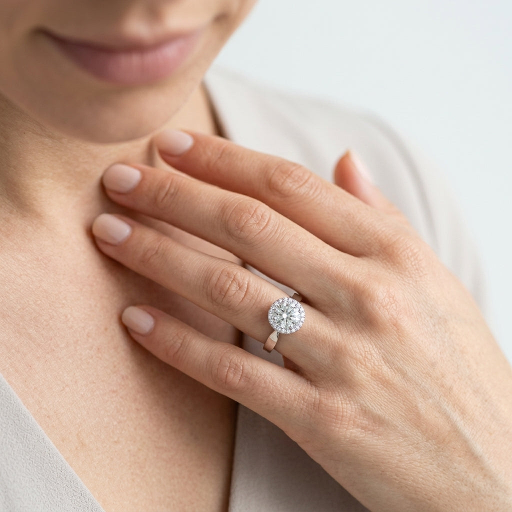 ENGAGEMENT RINGS SOLITAIRES ANY SH - worn lifestyle photo