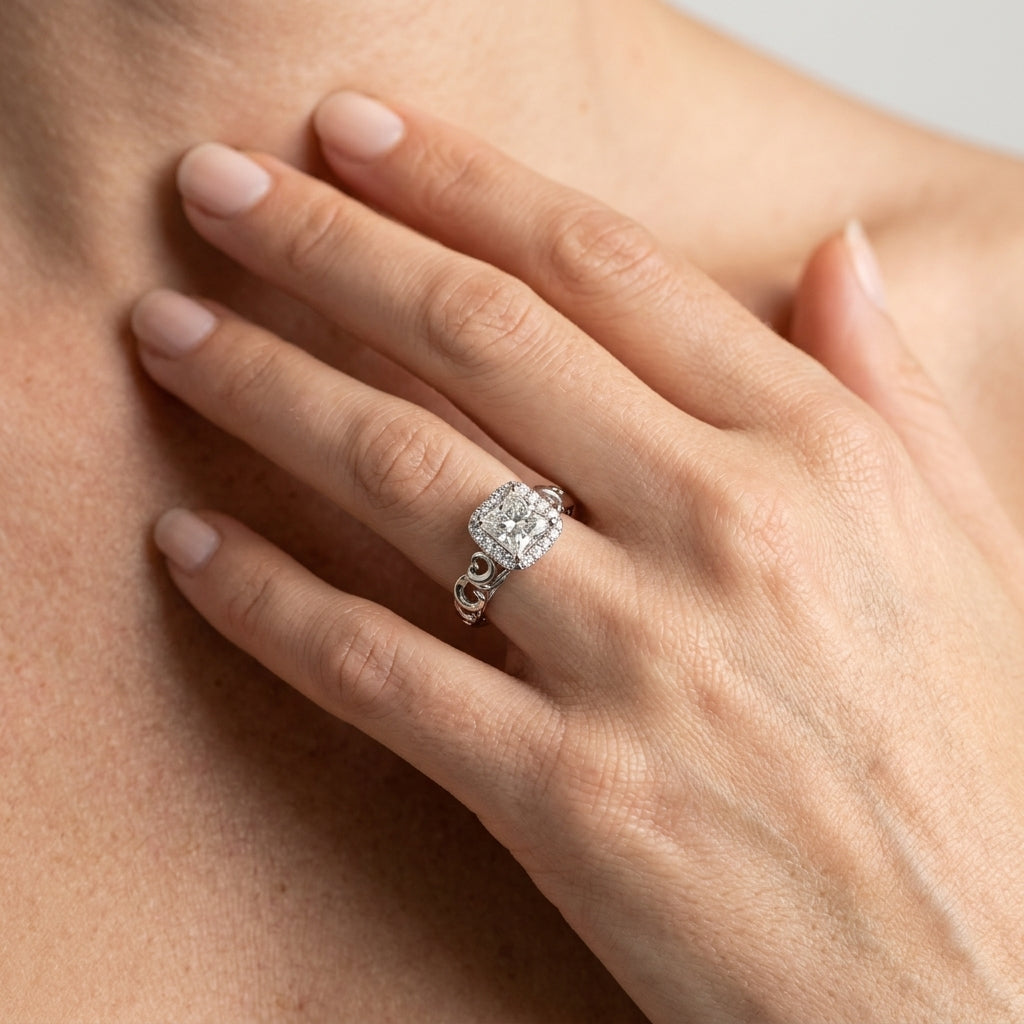 ENGAGEMENT RINGS SOLITAIRES ANY SH - worn lifestyle photo