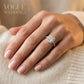 Single Row Accented Halo Engagement Rings - worn lifestyle photo