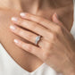 Single Row Channel Set Engagement Ring - worn lifestyle photo