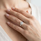 Solitaire Hidden Halo Engagement Ring - worn lifestyle photo