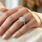 Double Halo Pavé Engagement Rings - worn lifestyle photo