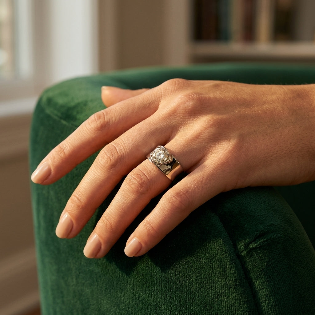 Solitaire Engagement Rings - worn lifestyle photo