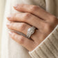 Vintage Multirow Milgrain Halo Engagement Rings - worn lifestyle photo