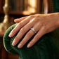 Antique Scalloped Halo Engagement Ring - worn lifestyle photo