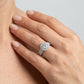 Multirow Pavé Halo Engagement Ring - worn lifestyle photo