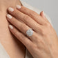 Round Double Halo Engagement Ring - worn lifestyle photo