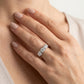 3-Stone Bar Set Round Engagement Ring - worn lifestyle photo