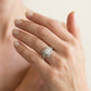 Vintage Inspired Engraved Milgrain Engagement Ring - worn lifestyle photo