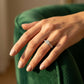 Single Row Prong In Channel Cathedral Engagement Ring - worn lifestyle photo