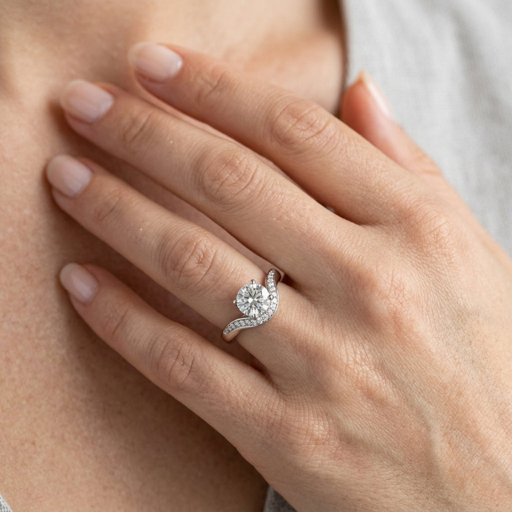 ENGAGEMENT RINGS EURO SHANK - worn lifestyle photo