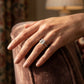 Floral Princess Cut Engagement Ring - worn lifestyle photo