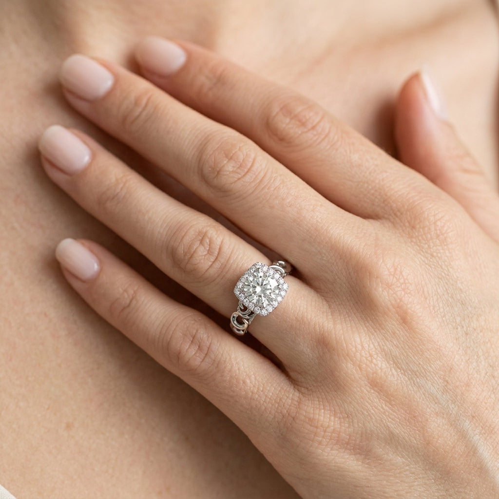 ENGAGEMENT RINGS SOLITAIRES ANY SH - worn lifestyle photo