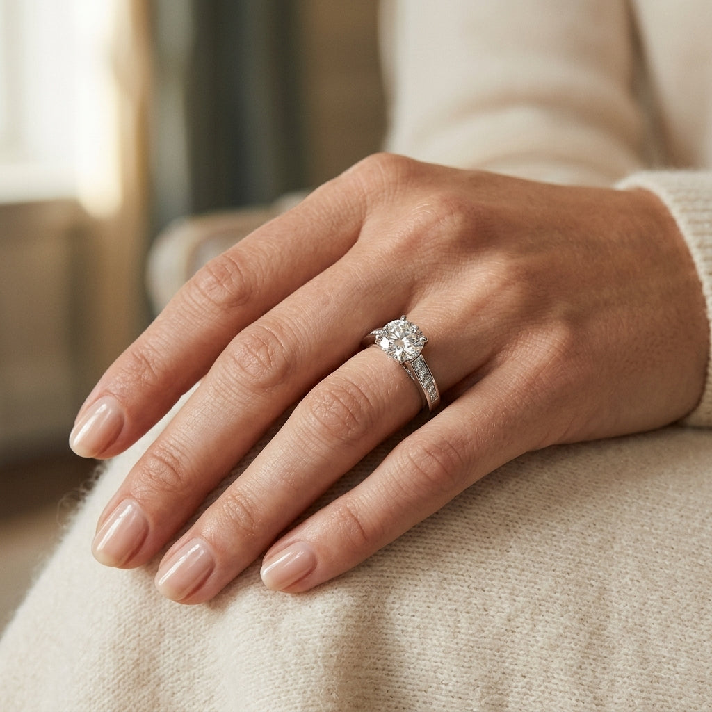 ENGAGEMENT RINGS FANCY SHAPE PRINC - worn lifestyle photo