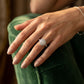 ENGAGEMENT RINGS HALO ROUND - worn lifestyle photo