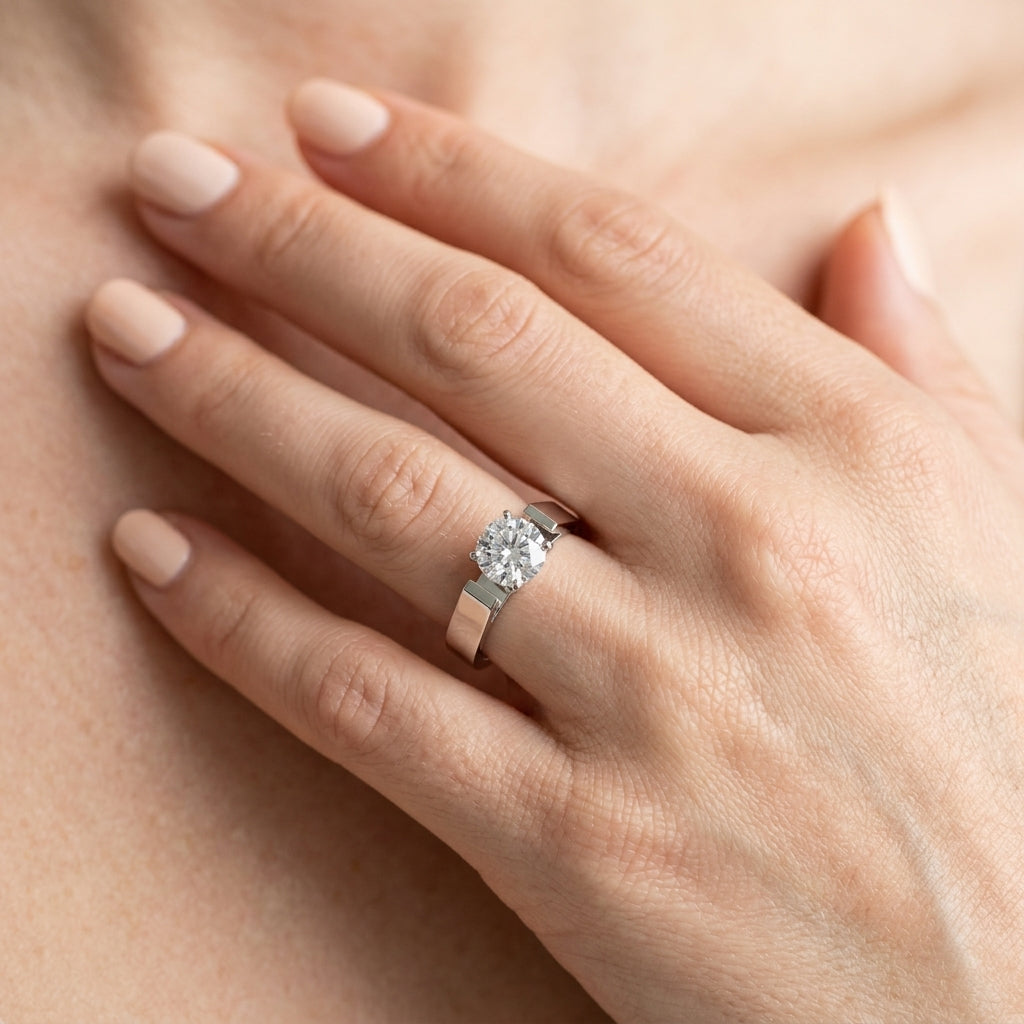 ENGAGEMENT RINGS SOLITAIRES ANY SH - worn lifestyle photo