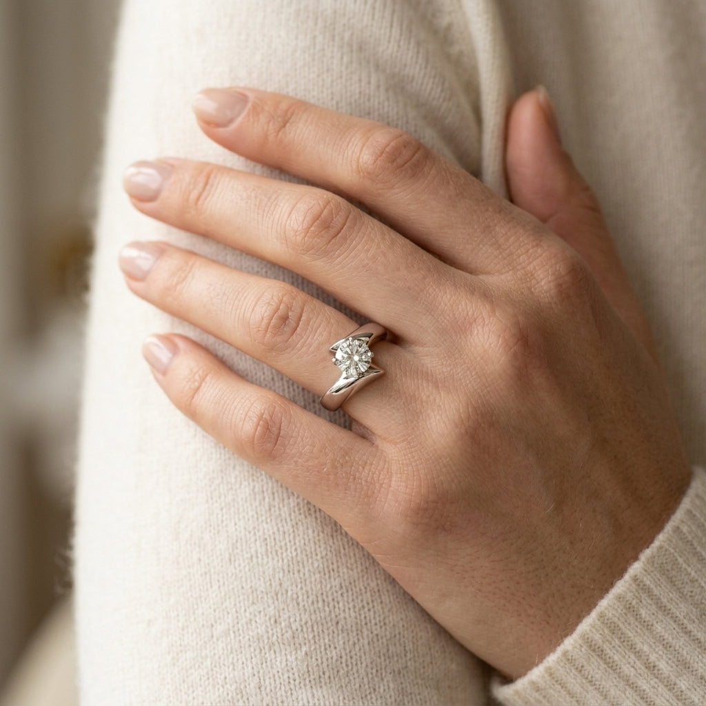 ENGAGEMENT RINGS SOLITAIRES ANY SH - worn lifestyle photo