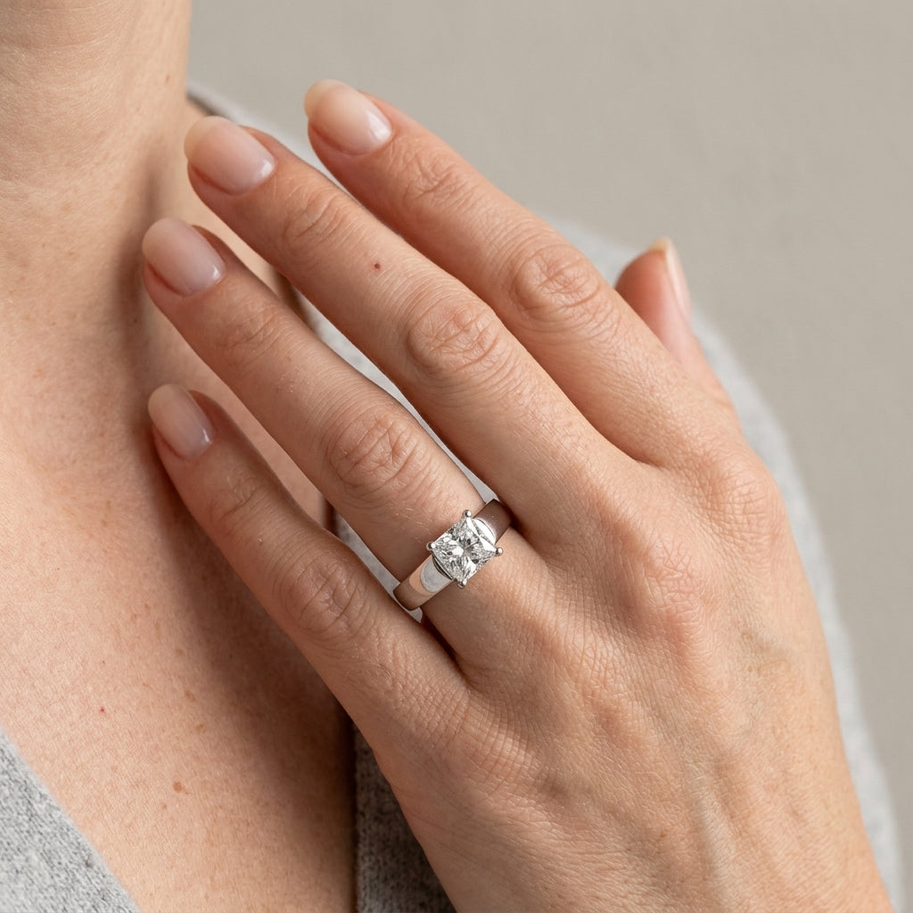 ENGAGEMENT RINGS TRELLIS EURO SHAN - worn lifestyle photo