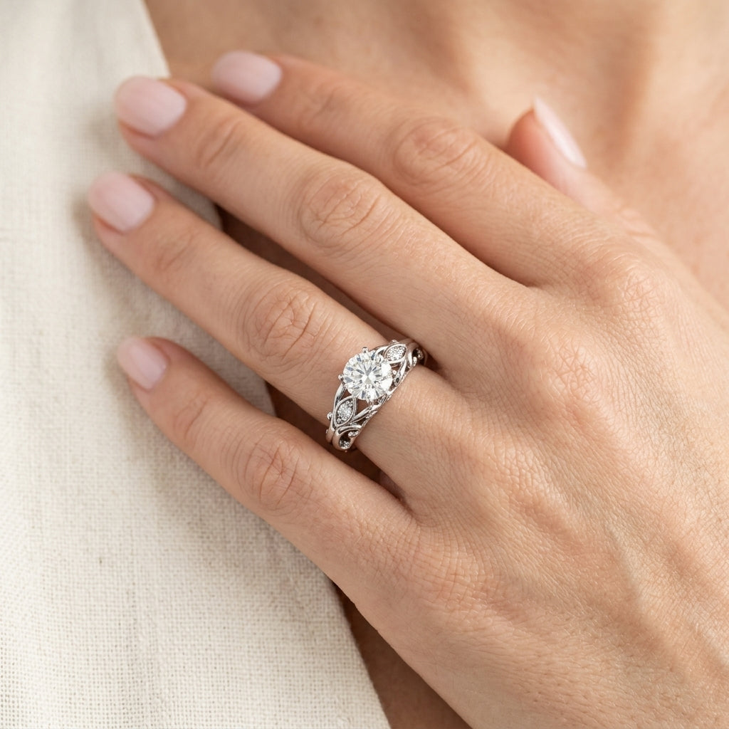 ENGAGEMENT RINGS SOLITAIRES ANY SH - worn lifestyle photo