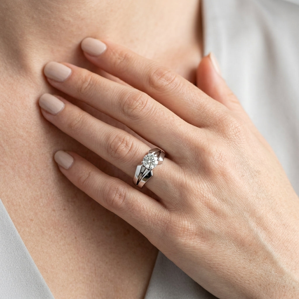 ENGAGEMENT RINGS SOLITAIRES ANY SH - worn lifestyle photo