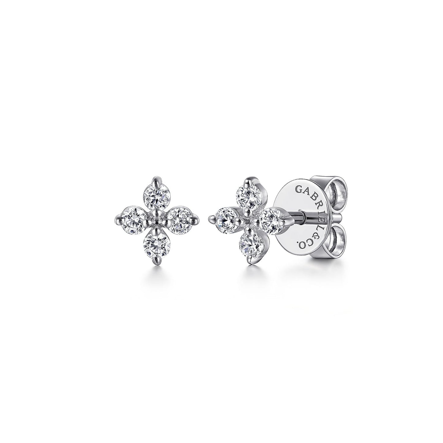 Gabriel & Co. 14K White Gold Diamond Stud Earrings Lusso Collection