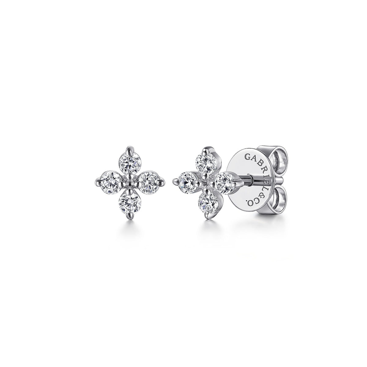 Gabriel & Co. 14K White Gold Diamond Stud Earrings Lusso Collection