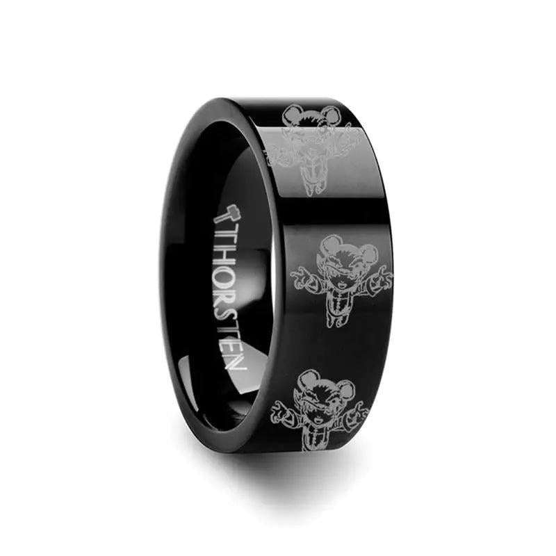 Annie Dark Child Black Tungsten Engraved Ring League of Legends LOL - 4mm - 12mm - 8mm