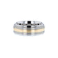 LONDON Gold Inlaid Raised Satin Finish Tungsten Ring - 8 mm